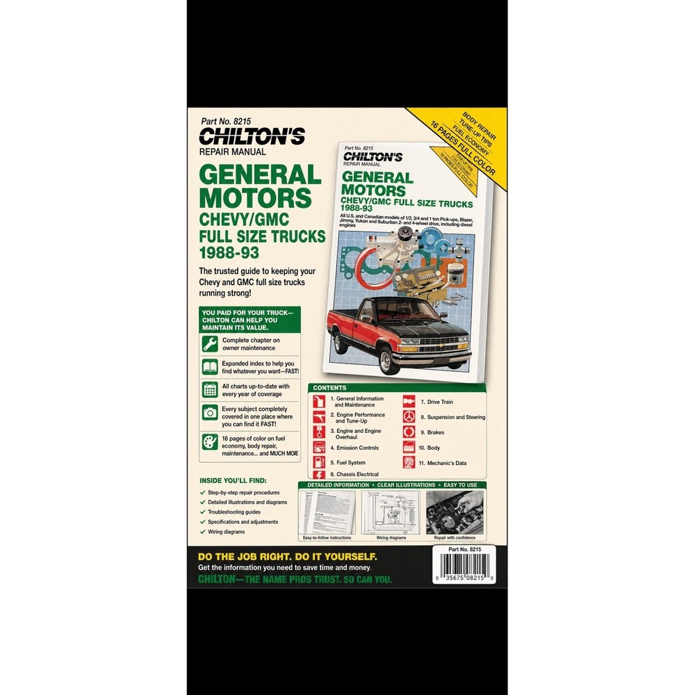 Chilton Repair Manual 8055 General Motors Chevy / GMC Rare Book  Trucks 1988-93